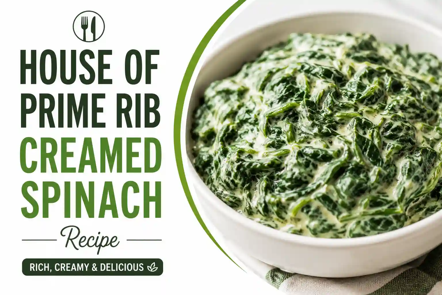 Creamy House of Prime Rib copycat spinach with bacon in a skillet